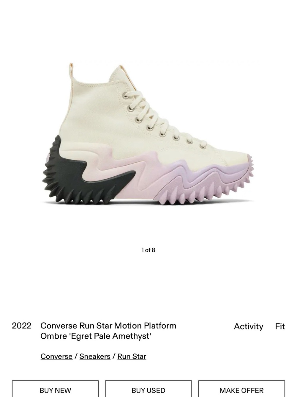 Converse Run Star Motion Platform Ombre High-Top Sneakers - Egret Pale Amethyst